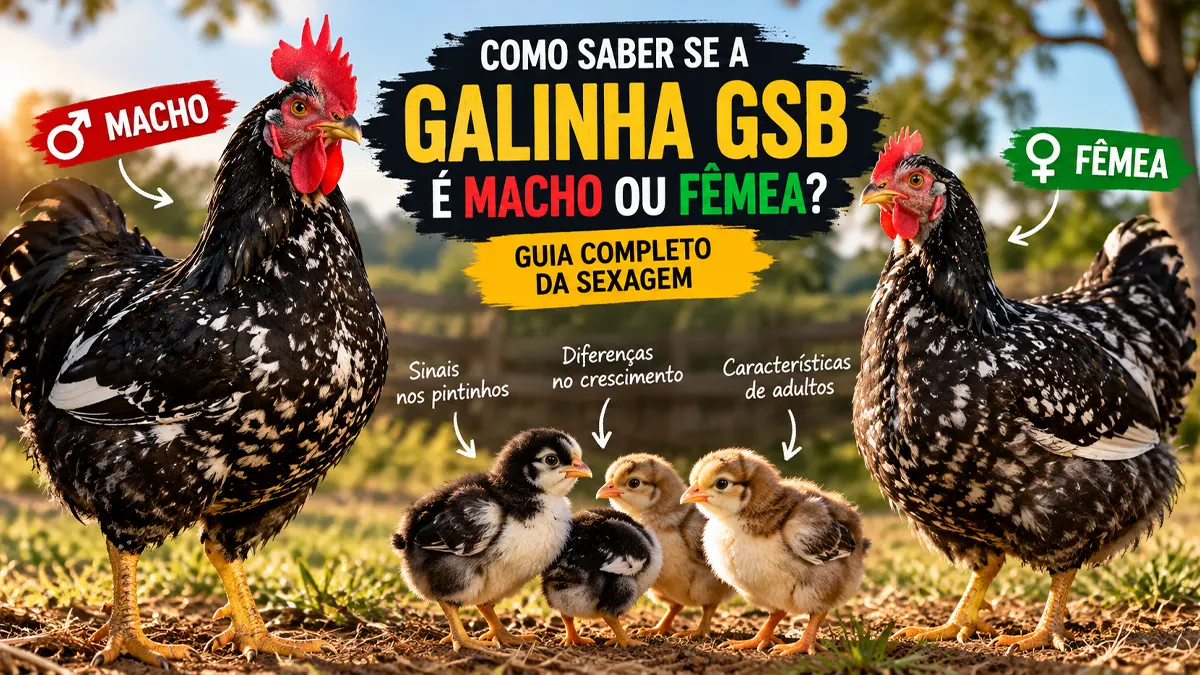 Como Saber se a Galinha GSB é Macho ou Fêmea? Guia de Sexagem dos Pintinhos à Fase Adulta